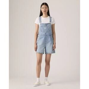 Levi’s Vintage Style Shortalls Short Overalls L In The Field Light Wash L EUC